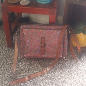 Patricia Nash Green Floral Cross Body Purse